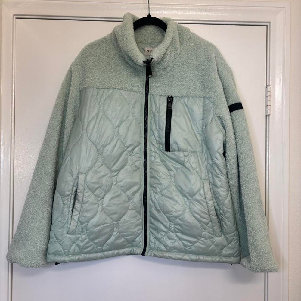 Koolaburra by UGG Fleece Jacket Mint Green XL Teddy Coat Quilted